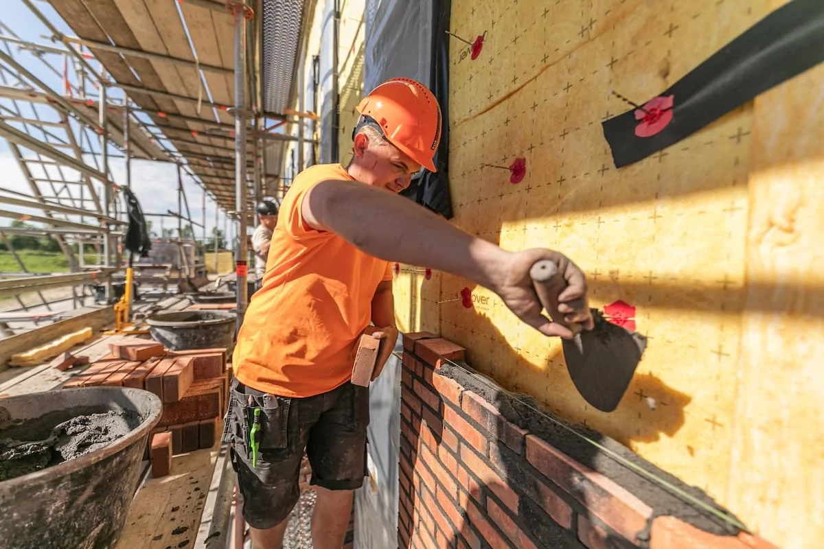 Het metselen van een nieuwe woning